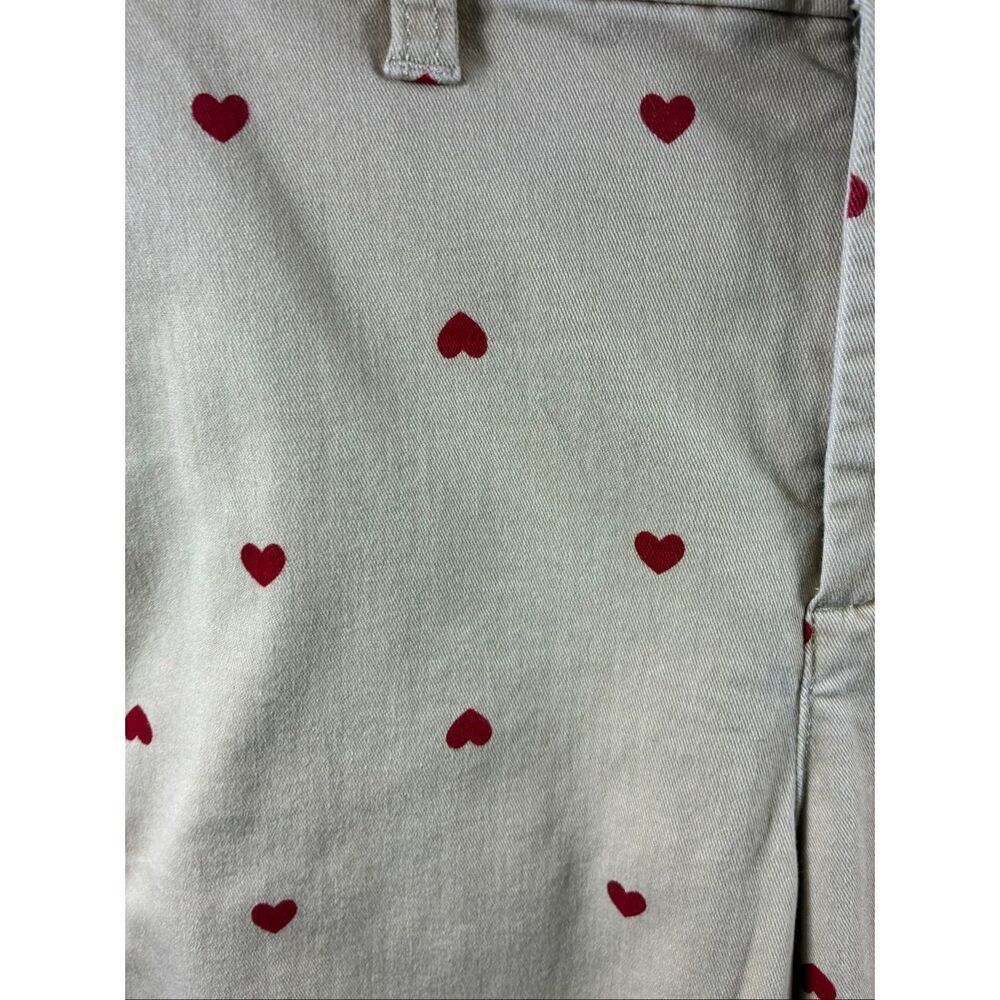 J Crew High Rise Girlfriend Chino Pants in Khaki with Hearts Print Size 6 - Picture 5 of 9